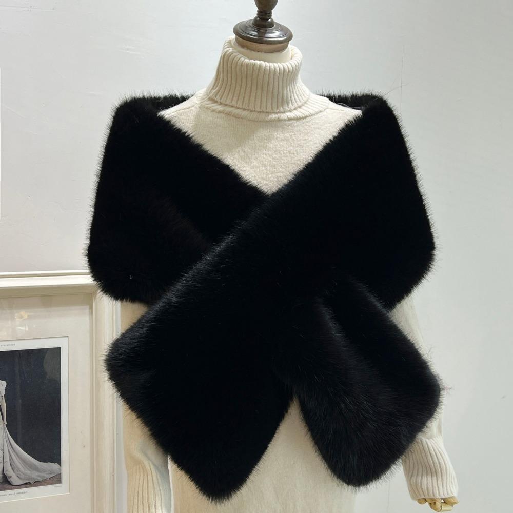 Warm Shawl Stage Evening Dress Bridal Cape Scarf Women's Autumn/winter Popular Faux Fox Fur Wrap