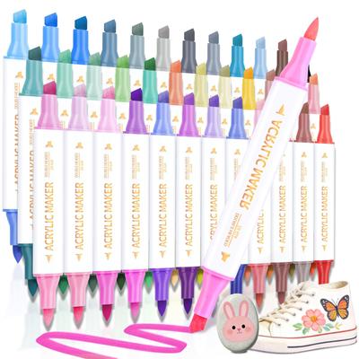 Acrylic Suitable for and Even for Illustrations and 36-pack, 72-color Markers. Double-ended, Two-color Markers. Waterproof, Quick-drying, Whiteboards,