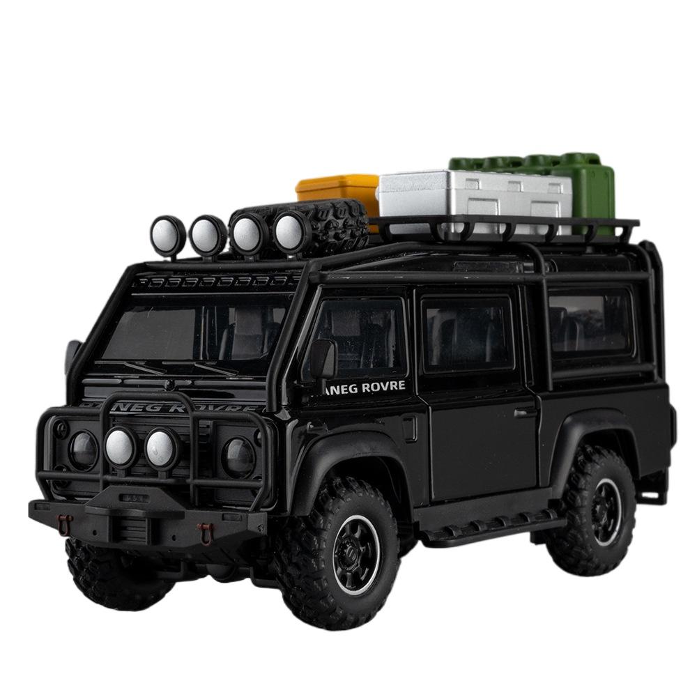With Base 1/32 Land Rover Defender Off-Road Vehicle Die-cast Metal Camper Van Model Children's Toy Car Boy Gift Ornaments