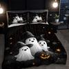 3-piece Halloween themed pumpkin ghost castle pattern 1 quill cover+2 pillowcases coreless soft and comfortable bedding set