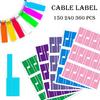 150/240/360 Pcs Cable Labels Tags for Cable Management Colorful Waterproof Cord Labels Tags for Wire Labels Self Adhesive Tear Resistant