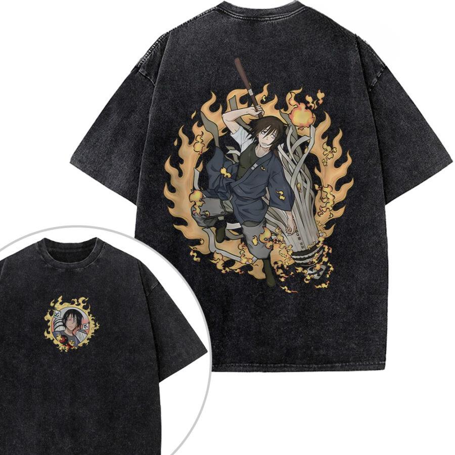 

Fire Force Shinmon Benimaru Graphic Tshirt Men Women Clothing Short Sleeve Cotton T-shirts Washed Tee Harajuku Loose T Shirt S