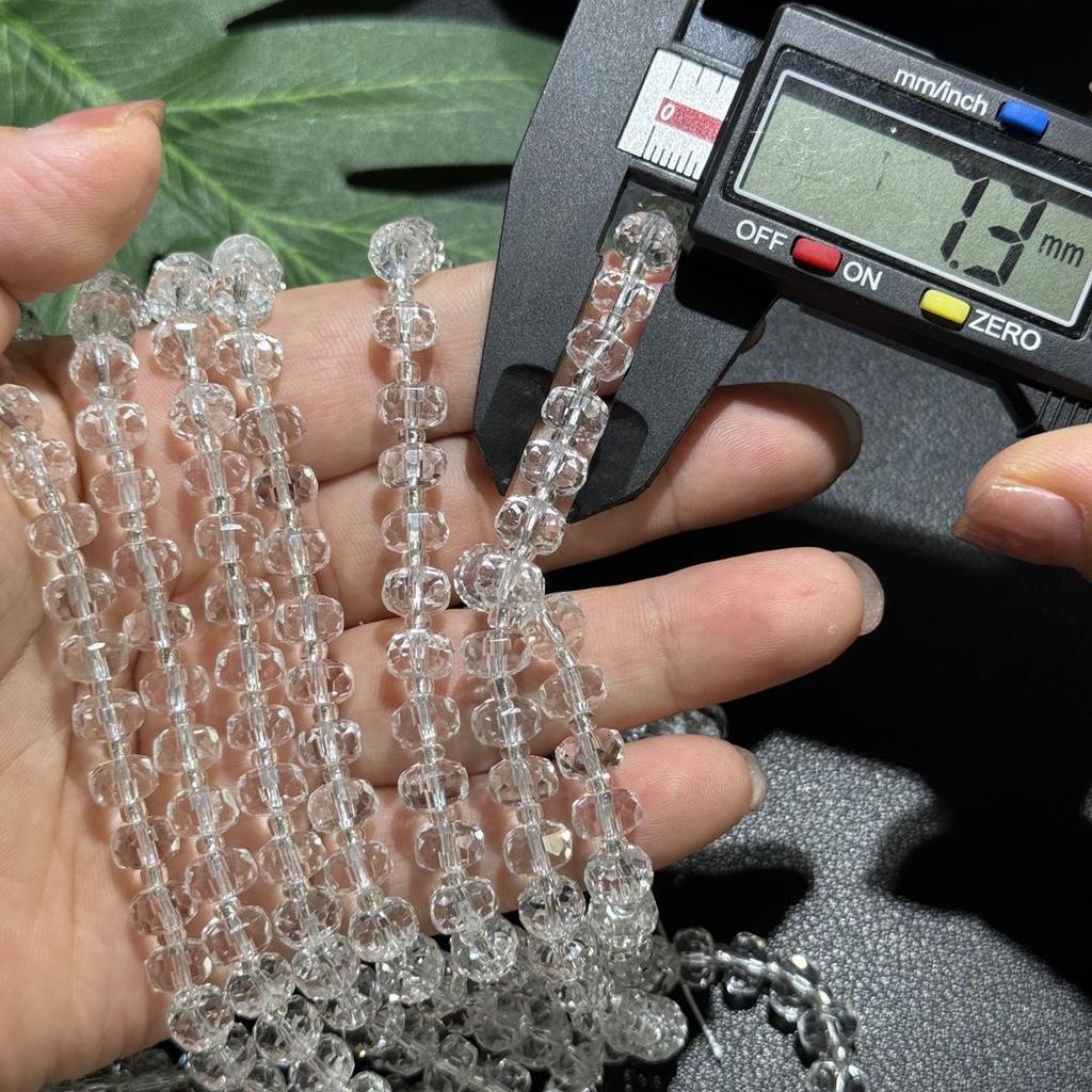 Natural Clear Quartz Wheel-Cut Loose Beads, 7x4.8mm, for DIY Jewelry Making