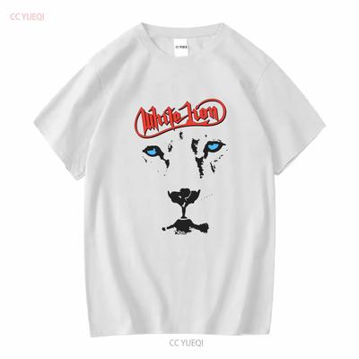 Rare White Lion Pride Band For Fan Full Size Gray T Shirt S4468 Long or Short Sleeves Vintage Washed Stretched Stylish
