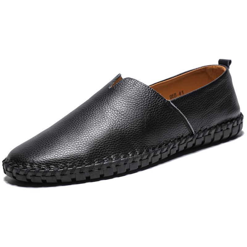 Large Size Men's Casual Shoes One-foot-story Cowhide Lazy Shoes Leather Shoes 48 Size 49 Size 50 Size