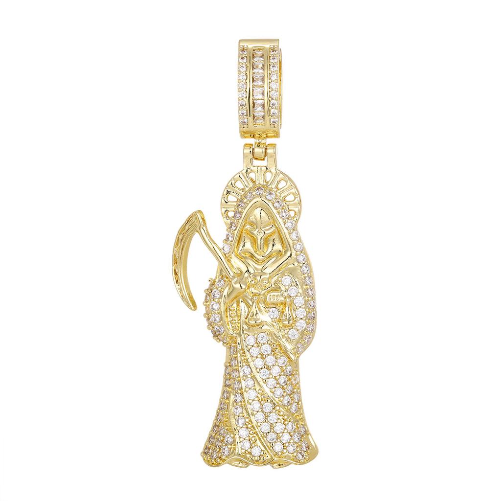 Father Jude Pendant Necklace Copper Micro-Inlaid Zircon Titanium Steel Necklace Fashionable Clavicle Chain