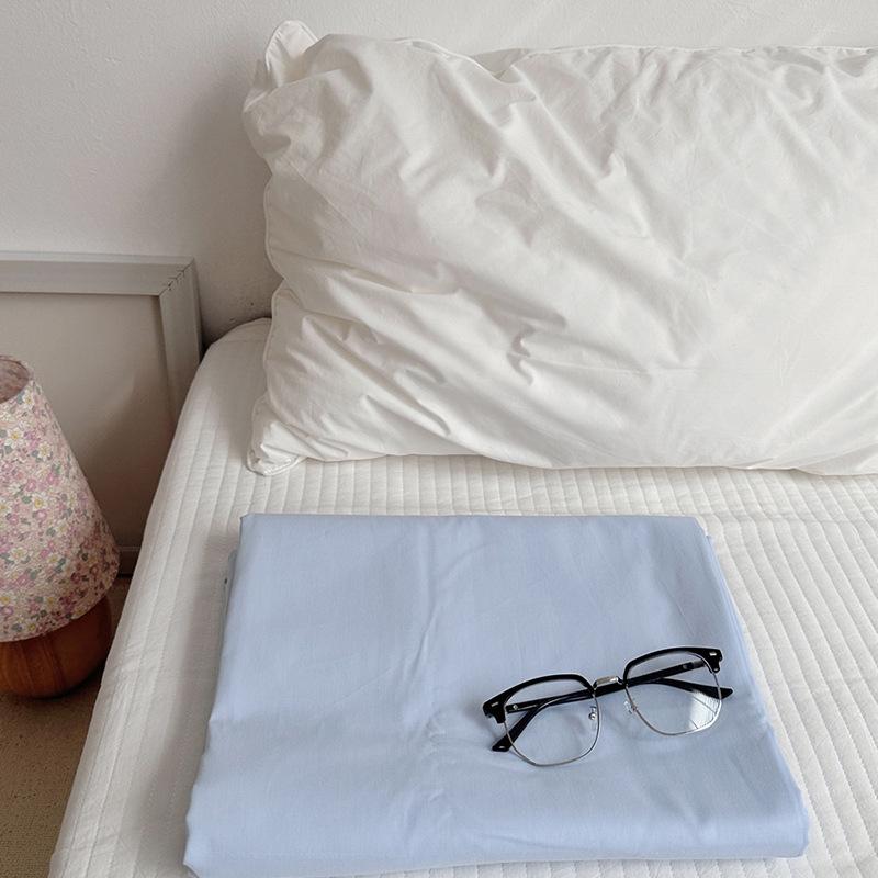 Single Plaid Stripe Cotton Bed Sheet - Fitted Sheet & Duvet Cover for Student Dorm