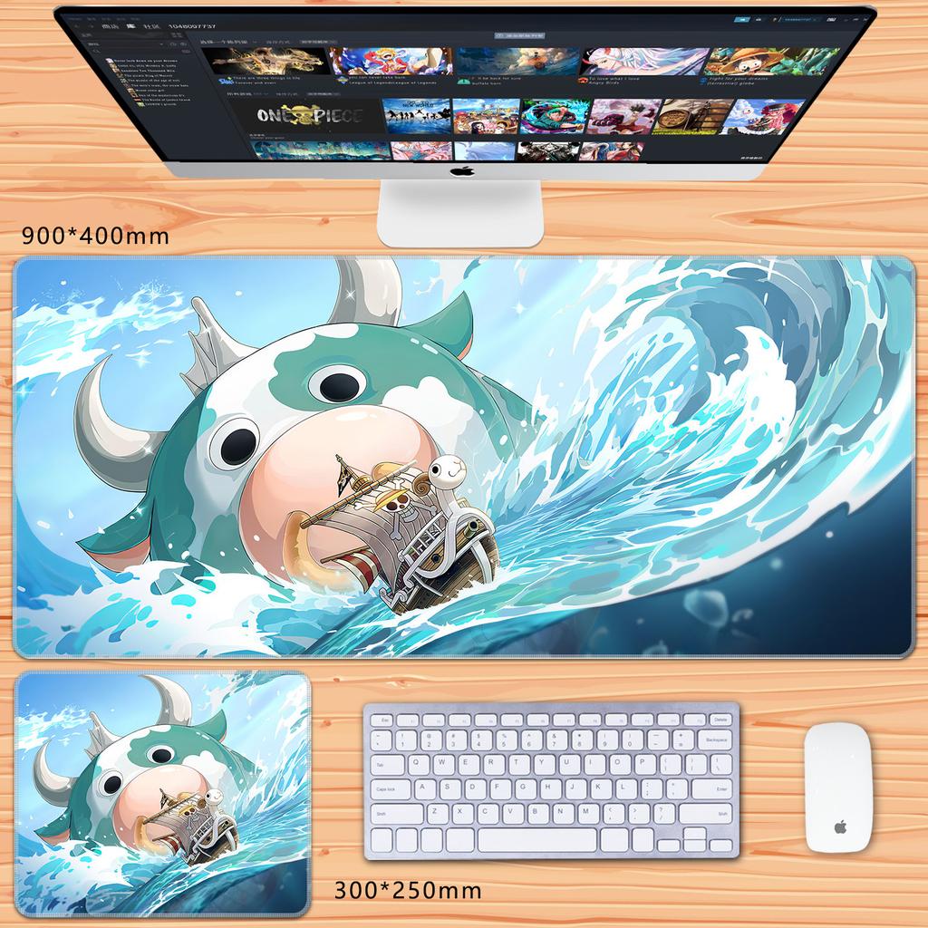 Cute Decorative Wallpaper One Piece Leather Mouse Pad Large Size Anime Boys Zoro Office Non-Slip and Dirt-Resistant Keyboard Mat