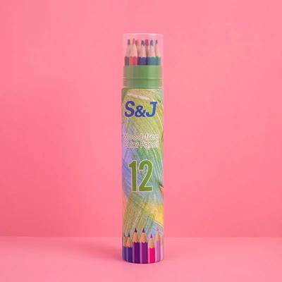 Pretty Barrel 12 Farbstifte, Buntstifte-Set für Kinder, Kawaii-Schreibwaren, Zeichnen, Buntstifte für Kinder, Malen, Künstlerbedarf