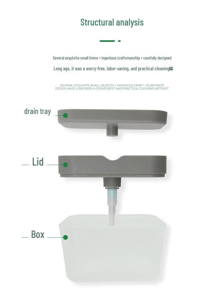 Automatic Press Soap Dispenser with Brush & Sponge for Easy Kitchen Cleaning