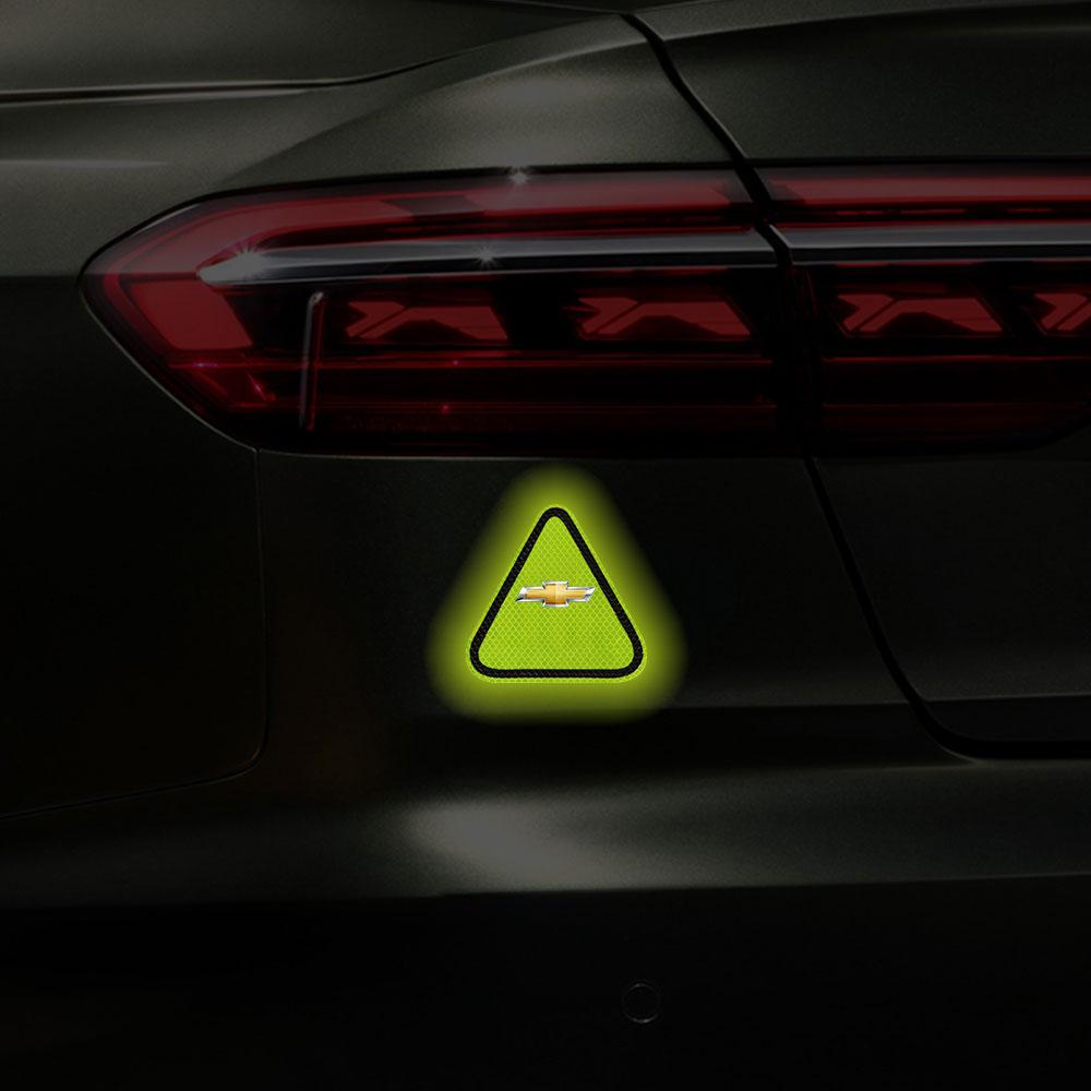 Triangle night fluorescent warning car stickers decoration For Chevrolet Cruze Spark Captiva Suburban Camaro Malibu XL Trax Lova