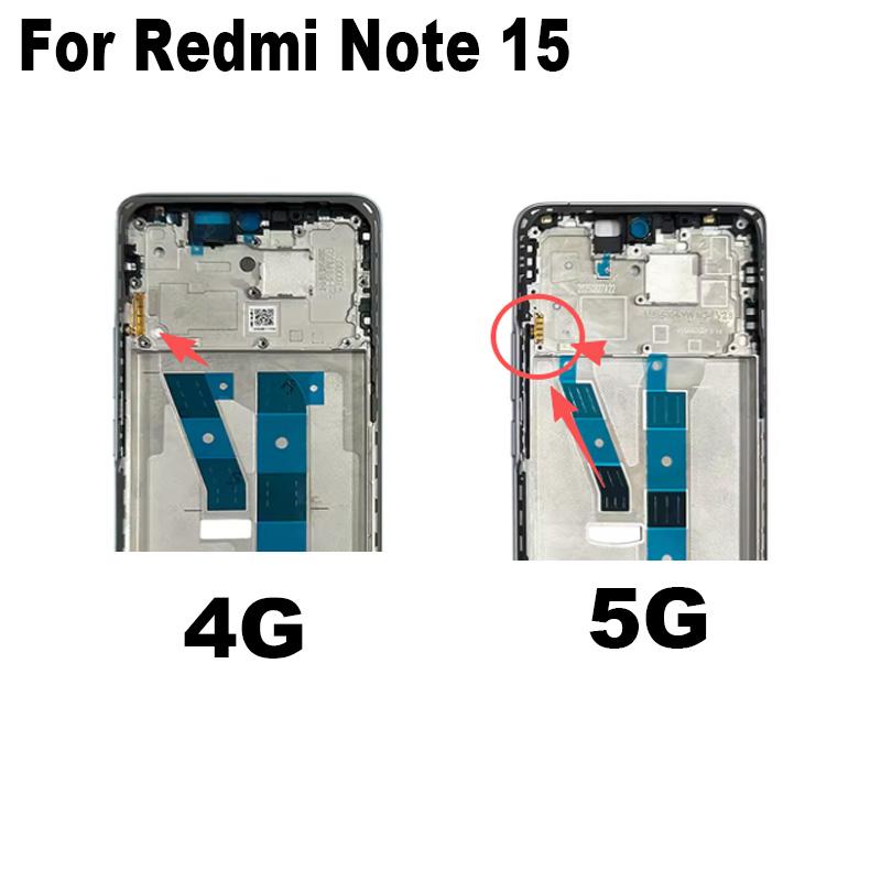 Für Xiaomi Redmi Note 15 4G 5G Mittelrahmen Frontblende LCD-Halter Rückplatte Gehäuse Ersatz