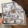 Four Seasons Print Small Headcloth Travel Square Scarf Fashion 70X70CM Satin Scarves Popular Beach Sunscreen Kerchief