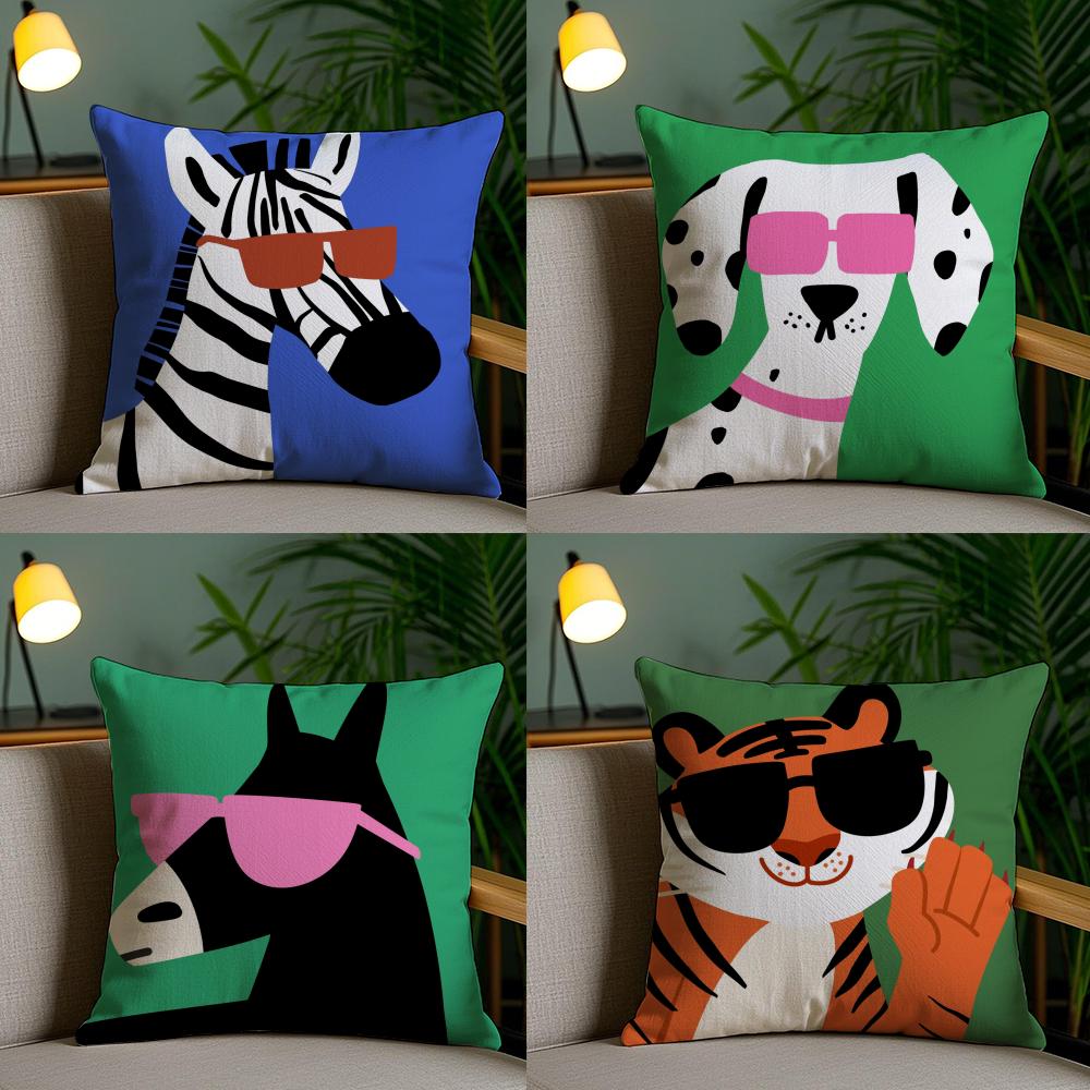 Cartoon Animal Pillow Case Cushion Cover Soft Washable Pillow Case Multi-Scene For Couch Bed Travel Office Use