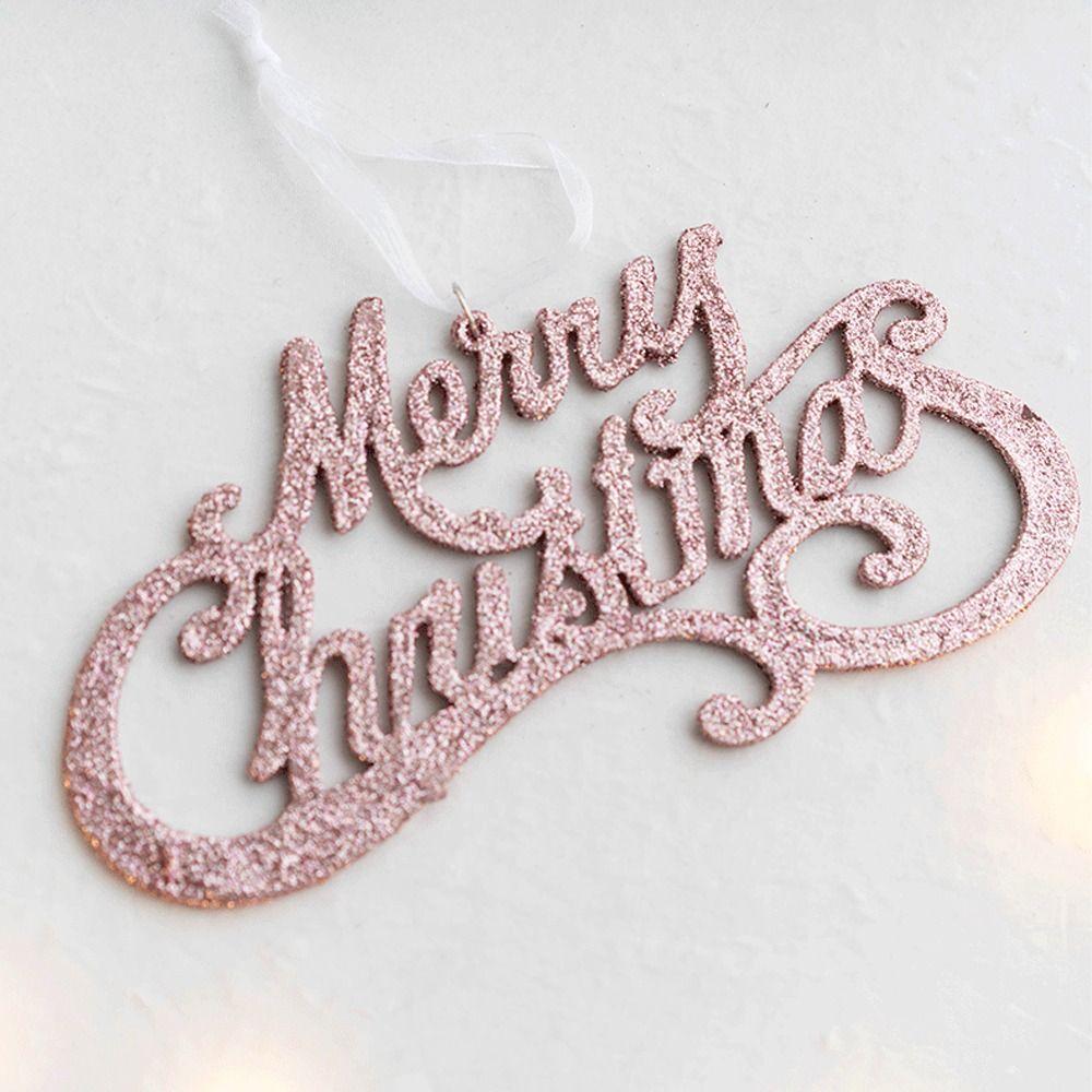 Plastic Glitter Merry Christmas Sign Sequins Christmas Tree Decoration Holiday Party Decoration