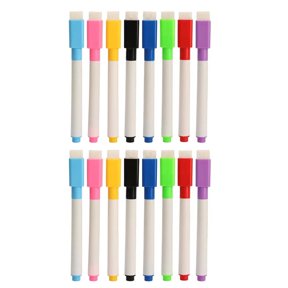 8-24Pcs 8 Colors Set Whiteboard Dry Erase Pens Bullet Tip Small Size No Magntic Whiteboard Markers Kids Graffiti Drawing Pens