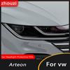 Car Headlight Protective Film Smoke Black TPU Anti-scratch Headlamp HD Transparent Sticker For Volkswagen VW CC Arteon 2018-