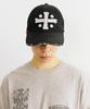 FREEMARIO Cross Damaged Denim Trucker Cap [Black]
