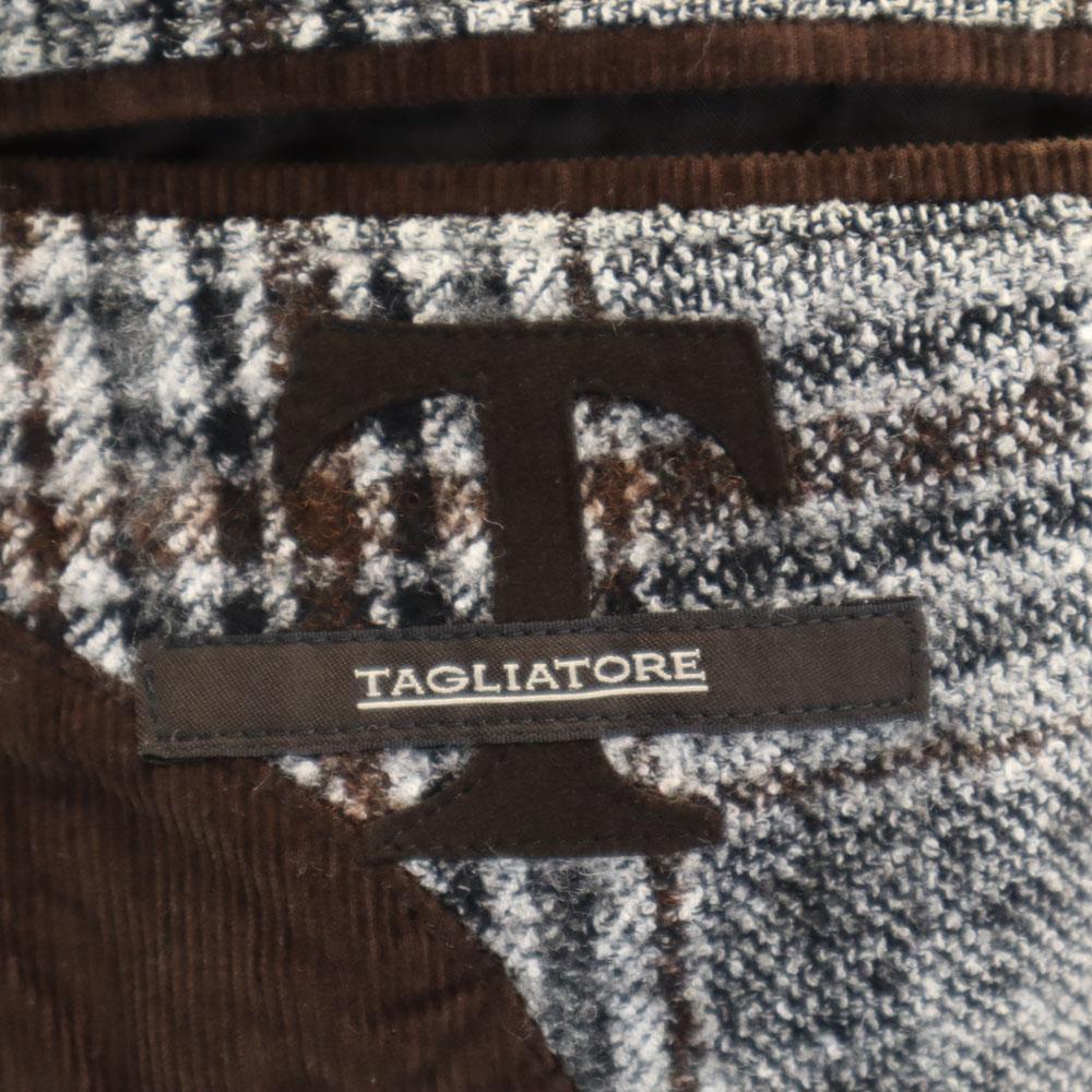 TAGLIATORE made in Italy Check Pattern tailored jacket 46 gray blazer Men's Used