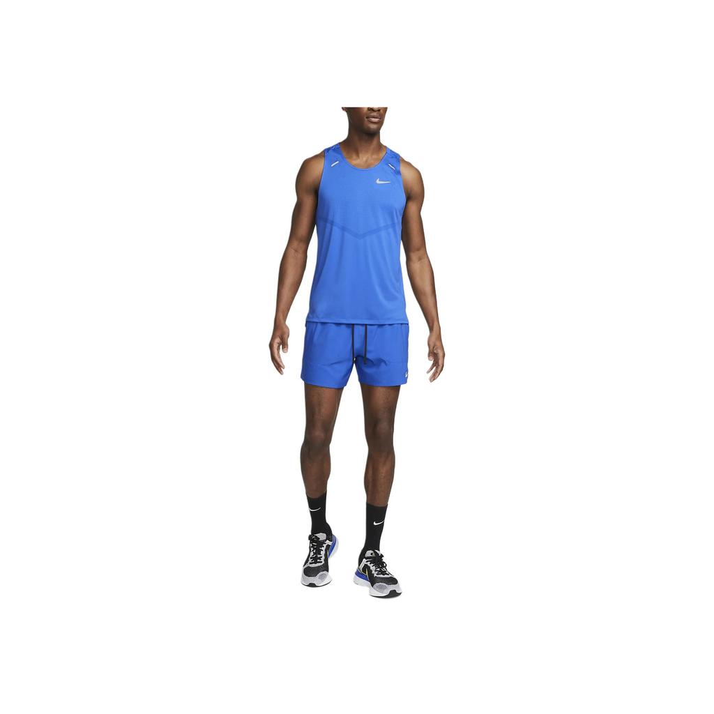 Nike High-Waisted Pocketed Athletic Training Shorts With Solid Color Logo Men Bottoms Royal-Blue DM4755-480