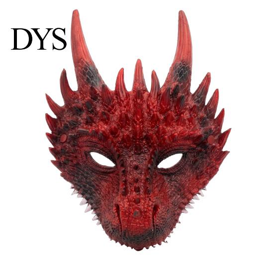Adjustable Strap Party Costume Dragon Masque for Adults, Halloween Cosplay 3D Simulation Thorn Face Shield Full Festival, Carnival Masquerade