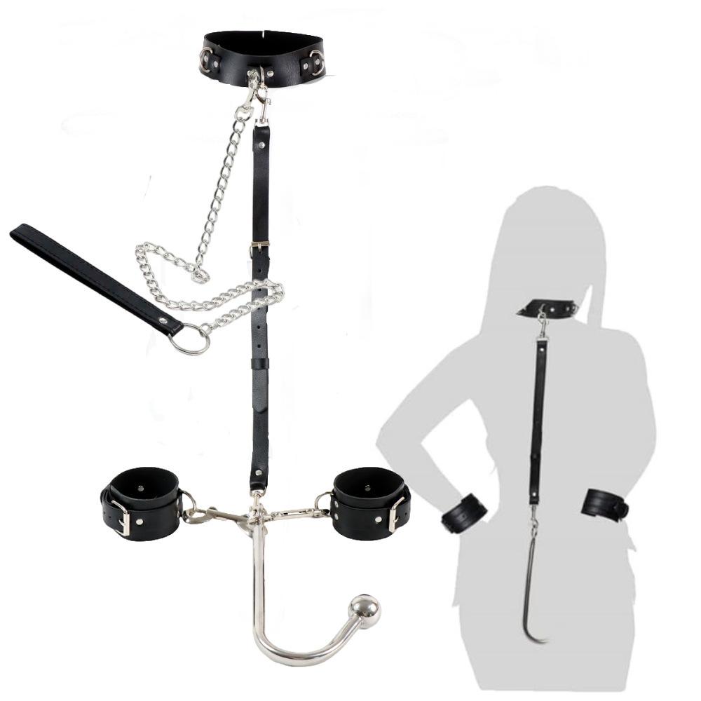 Bondage Anal Hook Butt Plug Collar Drawstring Sm Erotic Fetish Cosplay Couple Sex Toys