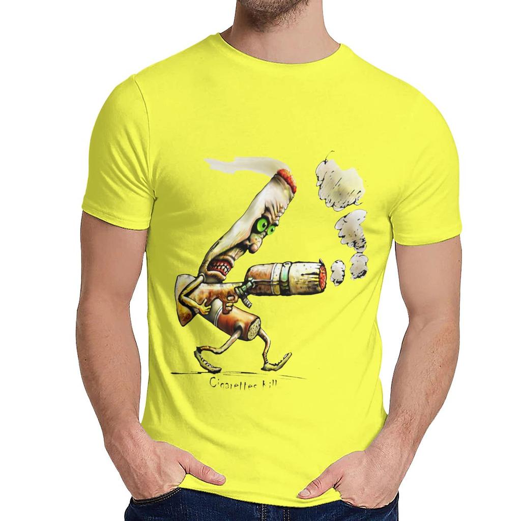 Streetwear Cigarettes Kill T Shirt Men Crazy Organic Cotton Camiseta Crewneck