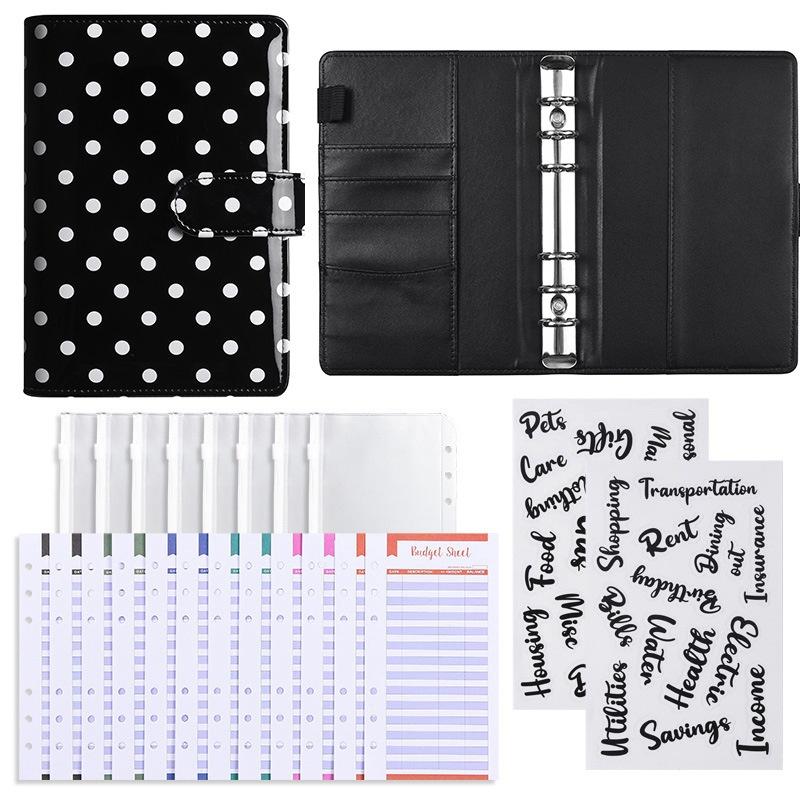 New A6 Pu Leather Notebook Binder Refillable 6 Ring Budget Binder For A6 Filler Paper, Loose Leaf Personal Planner Binder Cover