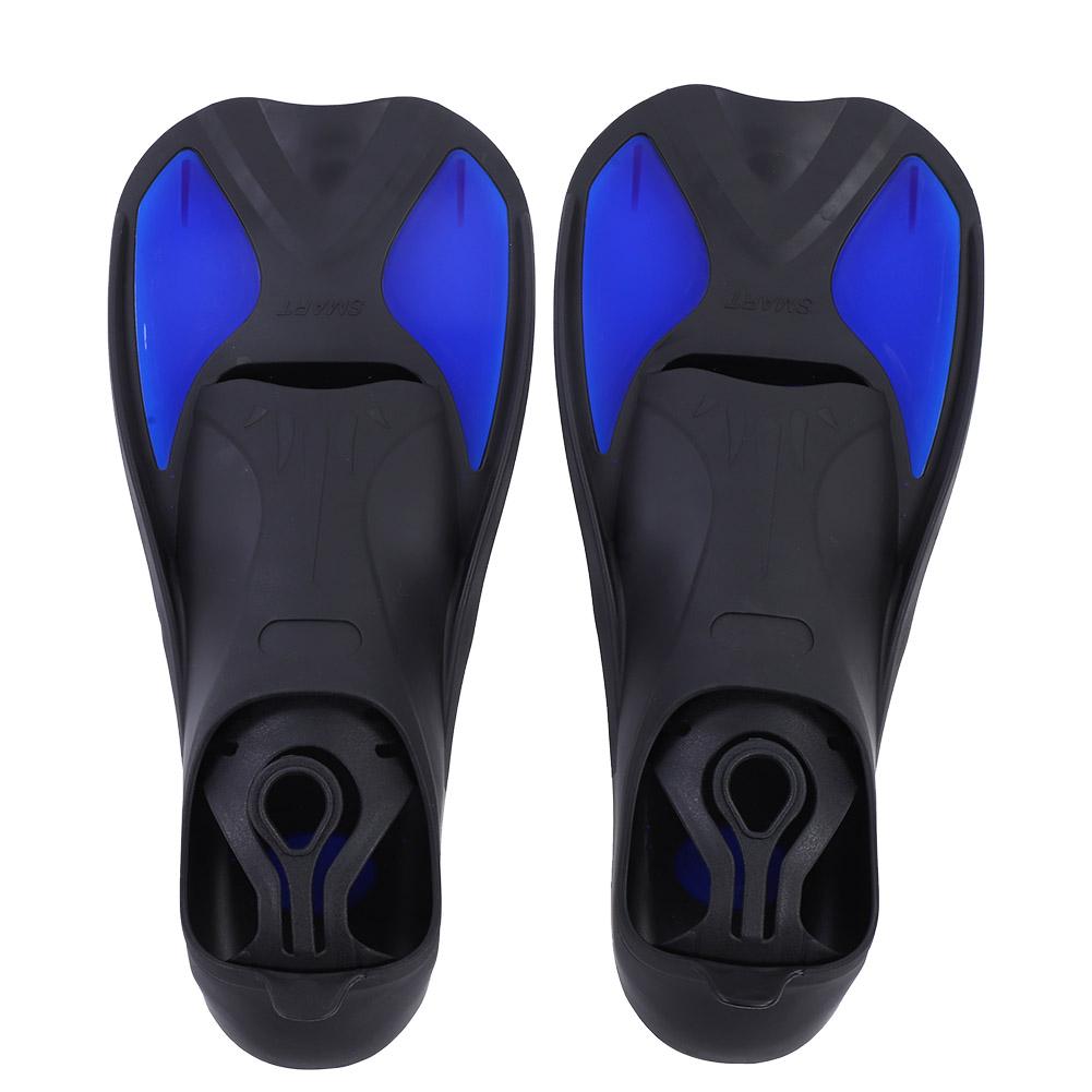 Men Women Swim Foot Fins Swimming Diving Open Heel Adjustable Snorkel Fin Blue L