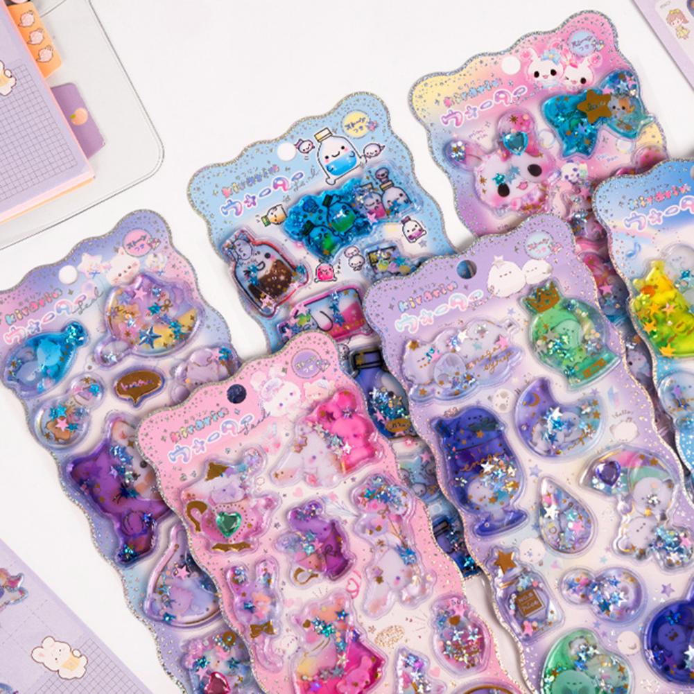 3D gefüllte Aufkleber DIY Projekt Aufkleber Bunte 3D flüssigkeitsgefüllte Aufkleber für Scrapbooking Laptop Dekorationen Niedlich für Handy