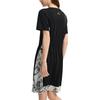 FILA X M.C. ESCHER Heritage SS25 Casual Pullover Crew Neck Comfortable Short Sleeve Dress Women dresses Black F11W538307F-BK