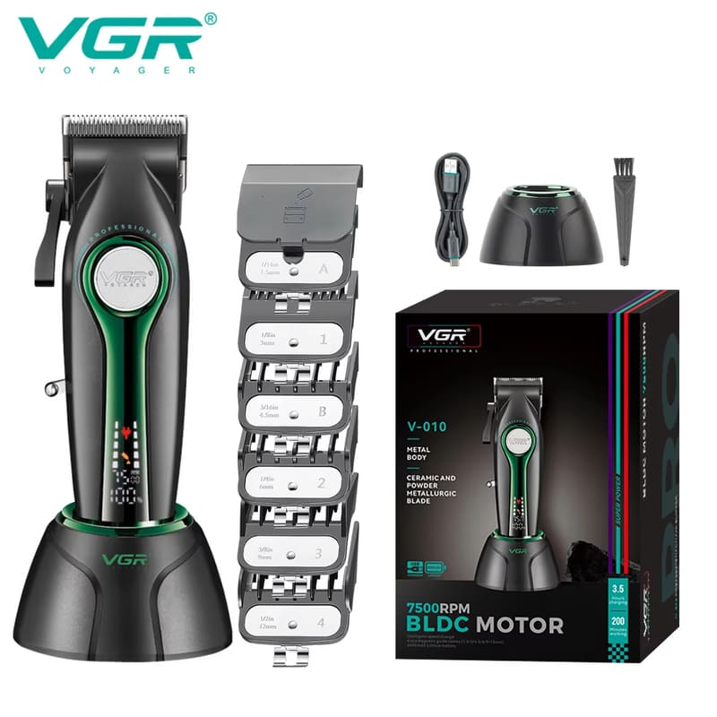 New Professional Electric Brushless Motor Digital Display Men's Oily Hair Smooth with Base Rechargeable High Power Strong Power Hair Clipper
