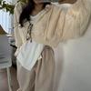 Korean Hooded Cable Knit Zip-Up Short Cardigan - Fresh Autumn Solid Color Tie Sweater Coat