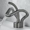 Gold Bathroom Faucet Black Basin Faucet Brass Creative Gray Bathrooom Sink Mixer Tap Hot & Cold Waterfall Basin Faucet