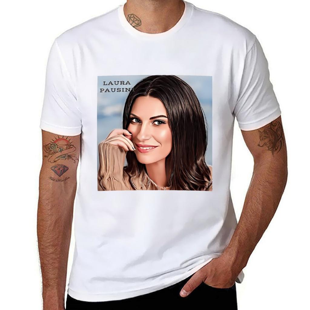 LAURA PAUSINI T-Shirt Cotton T Shirt Man T Shirts Cotton 100% Men T Shirt Cotton 100% T-Shirt