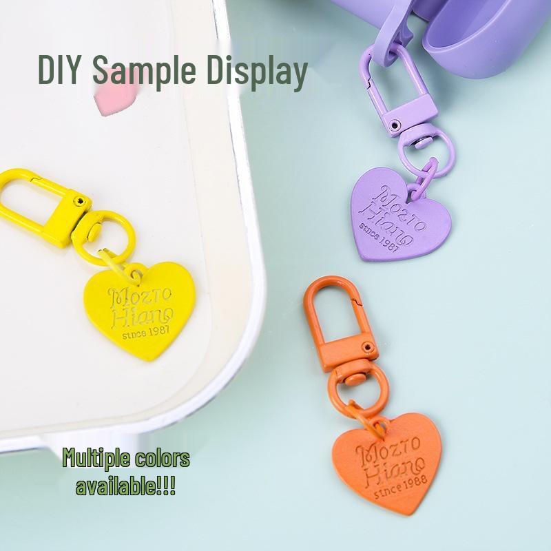 Vibrant Alloy Heart Keychain Pendant - Handmade DIY Candy Color Ornaments