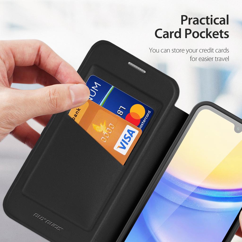 DUX DUCIS Skin X Pro for Samsung Galaxy A15 4G/A15 5G Leather Case Card Slots Flip Phone Cover