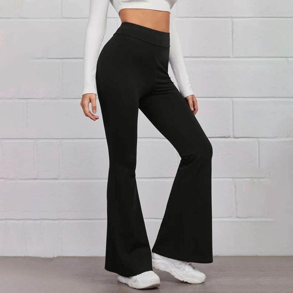 Damen Yogahose mit weitem Bein, Leggings fürs Fitnessstudio, Sporttights für Damen, hohe Elastizität, Fitness, Schlaghose, modische Yoga-Streetwear
