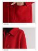 Women's Mid-Length Age-Defying Red Double-Faced Cashmere Coat, 2025 Korean-Style, Loose Fit with Wool Lining