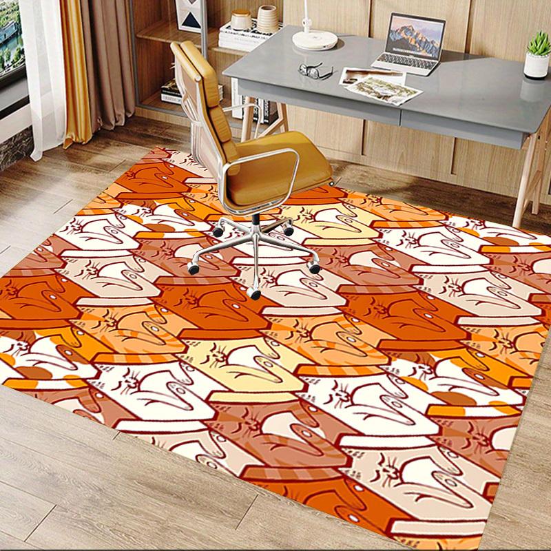 1PC Cat Pattern Non-Slip Floor Carpet Compatible for Office&Living Room&Dining Room - Flat-Weave Machine- Soft & Pattern-E307