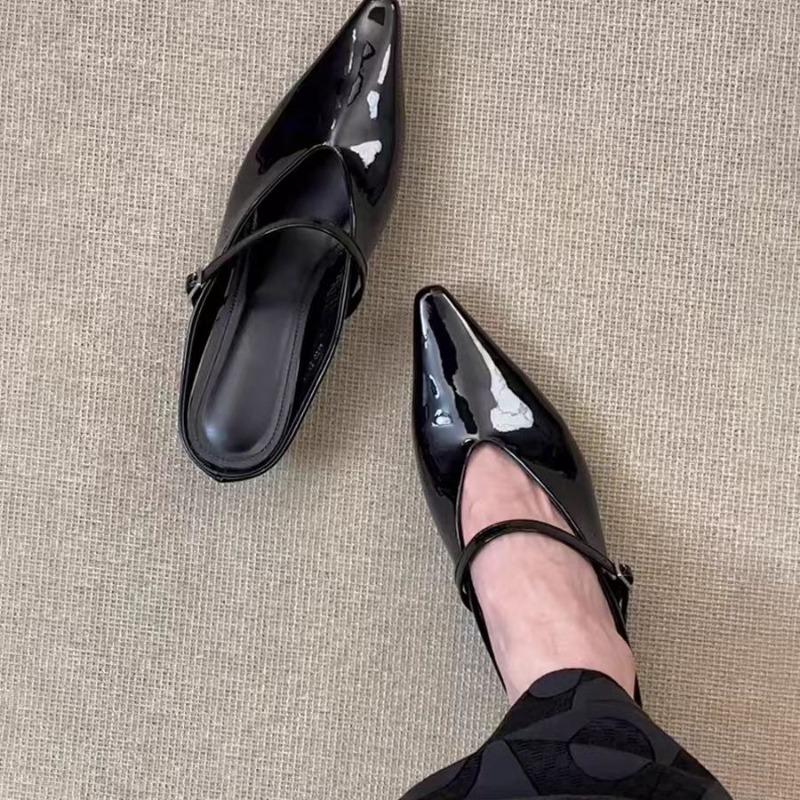 Fashion Pointed Toe Women Mules Shoes Wedges New Party Slippers Trend Luxury Sandals Summer Designer 2025 Brand Woman Slingback Shoes