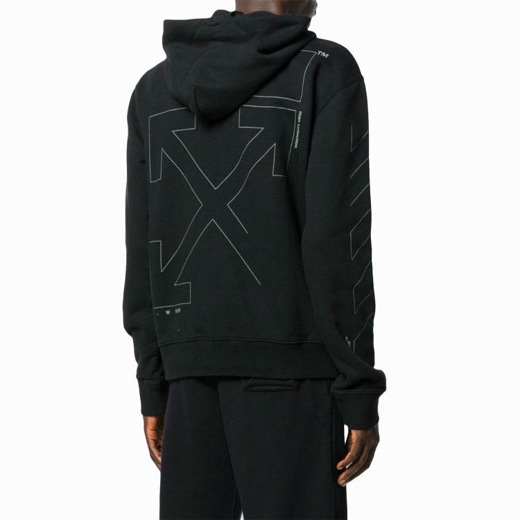 Off-White Fw19 Back Logo Print Crew Neck Sweatshirt Men Sweatshirt Black OMBB034E19E300031091