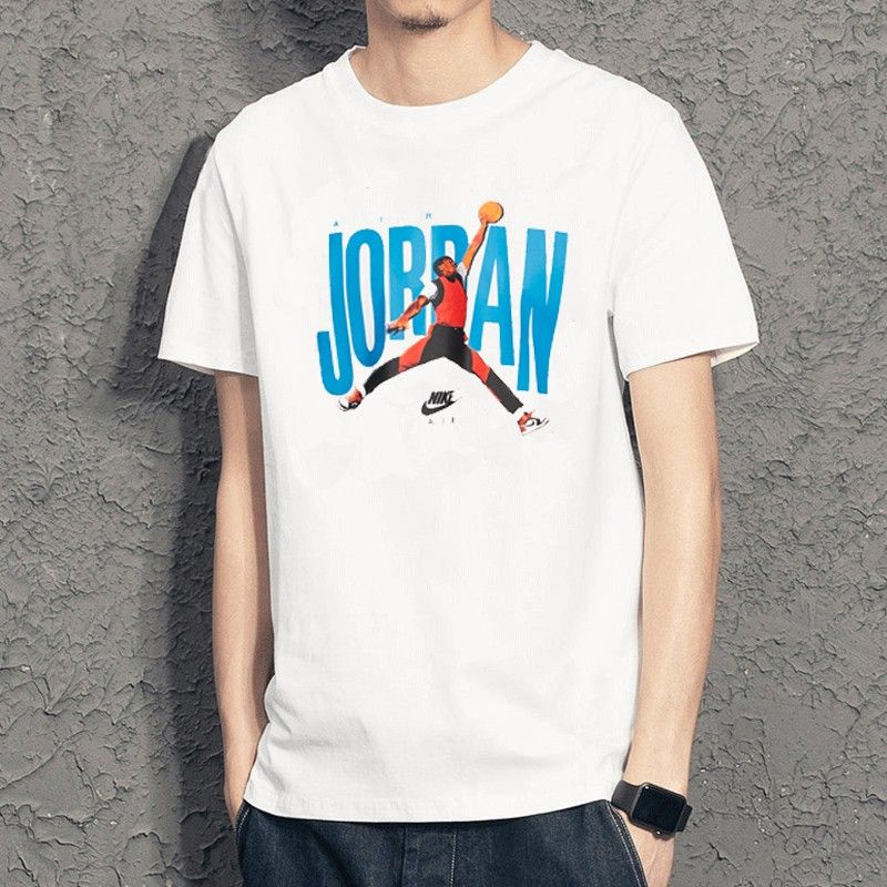 Jordan Printed Logo Crewneck T-Shirt Men Tops White CJ6307-100