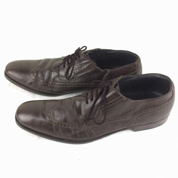 HUGO BOSS Wingtip Leather Business Shoes Brown size 8 26.5(USED)