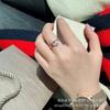 Gold Fan-Shaped Ring for Women: Pure Silver with White Mother-of-Pearl & Red Agate Skirt Design