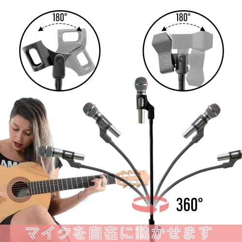 Socpuro Gooseneck Microphone Stand, Performance Microphone Tripod Stand with 360-Degree Swivel Arm, Compact, Portable, Foldable, Lightweight, Adjustab