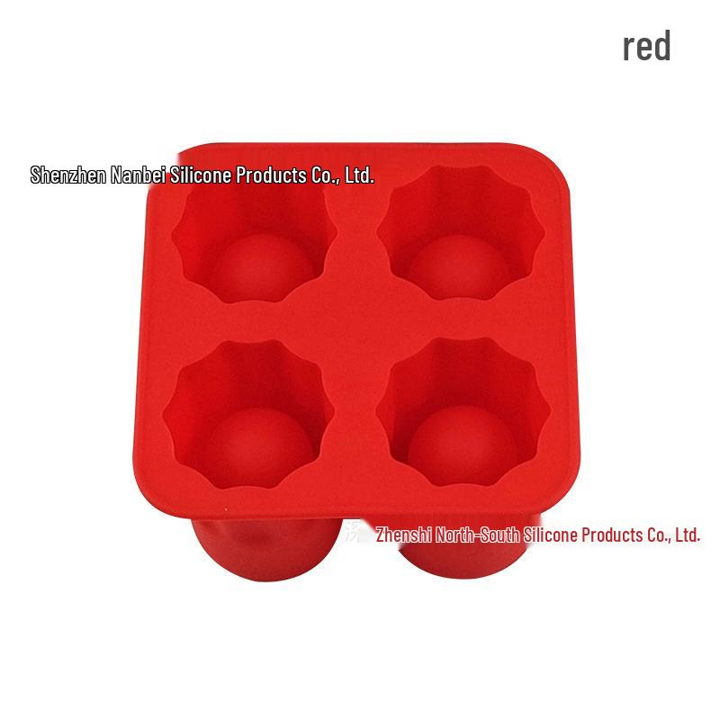 Silicone 4-Hole Ice Cube Tray for Whiskey and Summer Drinks
