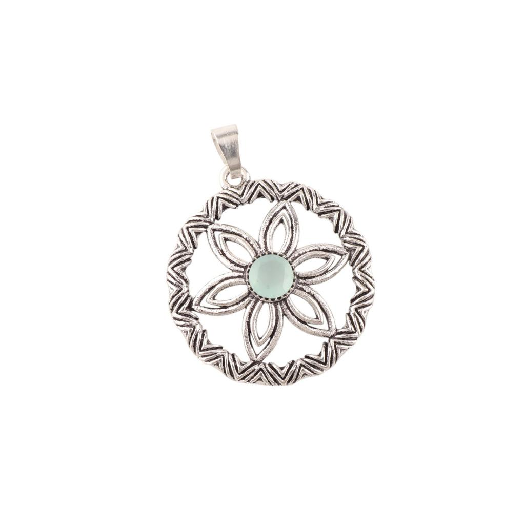 Rare Aqua Chalcedony Gemstone 925 Sterling Silver Jewelry Handmade Pendant 1.48" CP-29-21