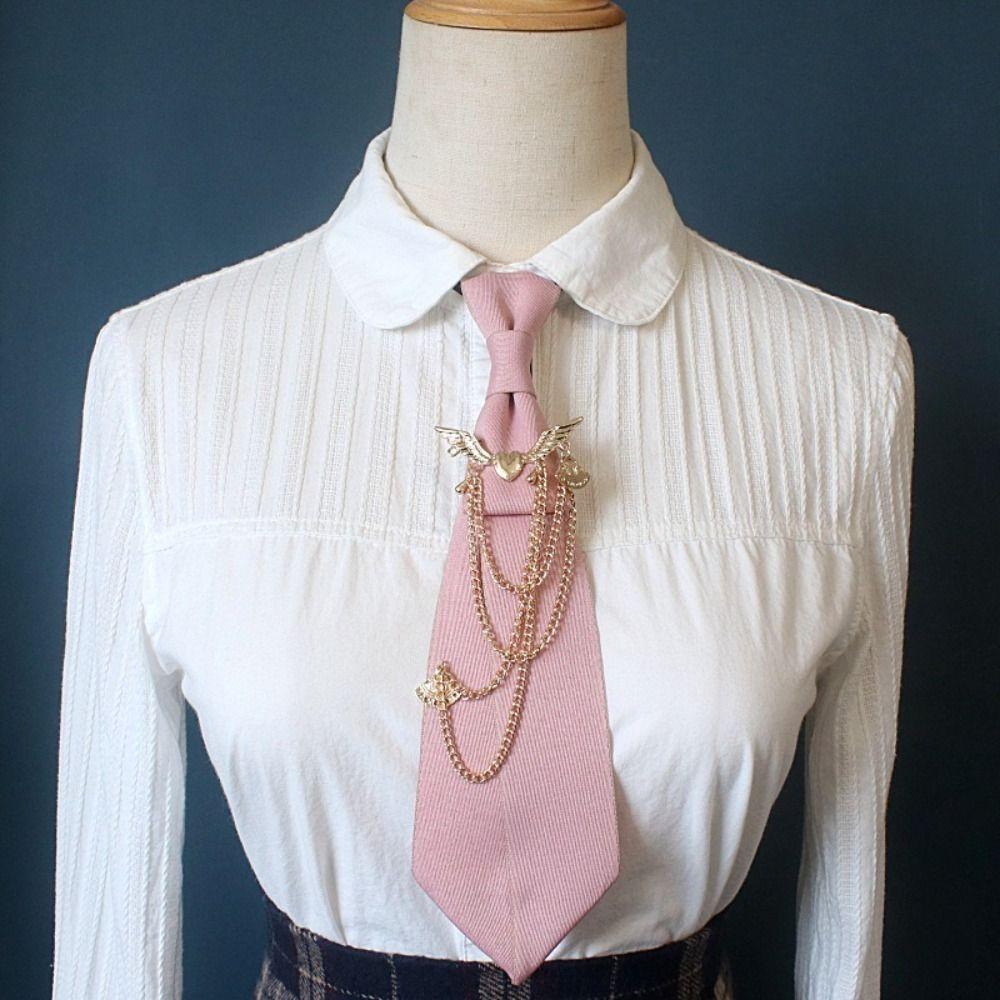 Polyester JK Collar Pin No Tie Needed Neck Ornament Fashion Chain Neck Accessory Shirt Match