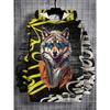 3D Digital Print Wolf Pattern Hooded Sweatshirt for Boys - Graffiti Streetwear, Spring  Autumn Casual Wear